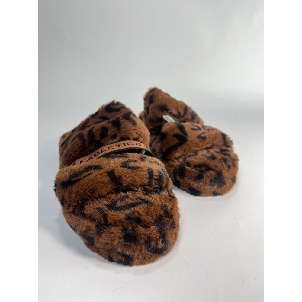 Fabletics Slippers Snug Strap Slipper Fuzzy Brown… - image 1